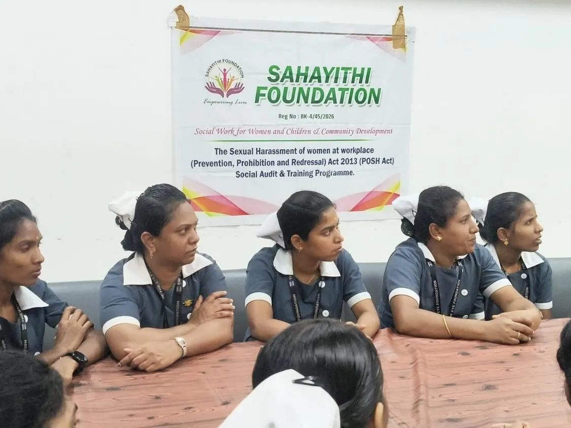 Healthcare professionals attending POSH IC training at The Eye Foundation Hospital, Tiruppur