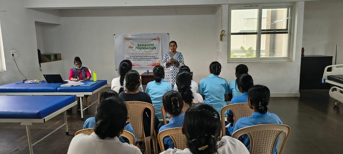 Medical and nursing staff during POSH Act IC training at Ponni Hospital, Palladam, Tiruppur