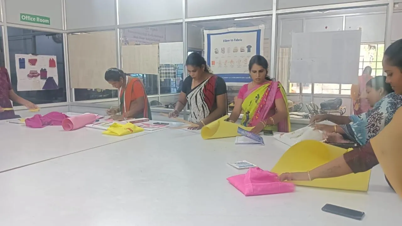 Women and community members participating in a Sahayithi Foundation vocational skill and rehabilitation training workshop